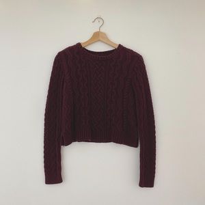 cableknit cropped sweater